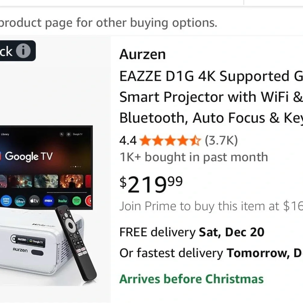 Aurzen EAZZE D1G Streaming Projector